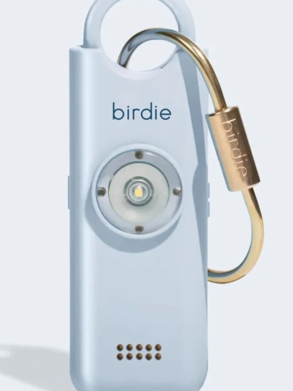 NIB Birdie 3.0 LED Silver Safety Alarm with Gold Carabiner